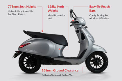 Bajaj Chetak Ergonomics Highlights Bajaj Chetak Ergonomics Highlights