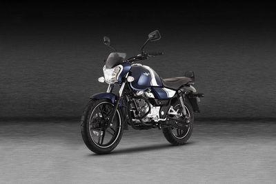 Bajaj V15 Power Up Front Left Quarter View