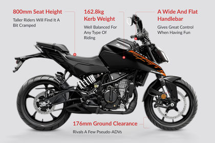 KTM 250 Duke Ergonomics Highlights