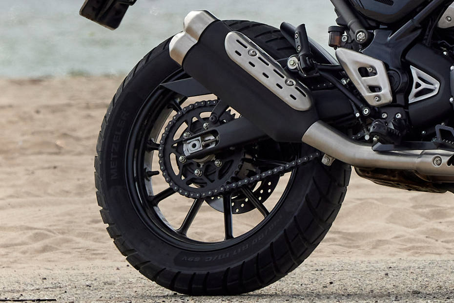 Triumph Scrambler 400 X Rear Tyre View