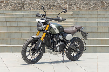 Triumph Scrambler 400 X Front Left Quarter View Triumph Scrambler 400 X Front Left Quarter View