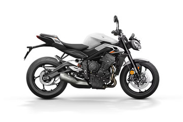 Triumph Street Triple 765 R Silver Ice and Pure White On road