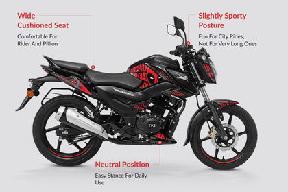 TVS Raider Ergonomics Highlights TVS Raider Ergonomics Highlights