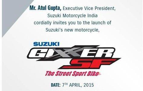 Suzuki Gixxer SF Launching on 7th April, 2015