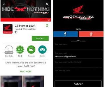 How to book Honda CB Hornet 160R on Phone App How to book Honda CB Hornet 160R on Phone App