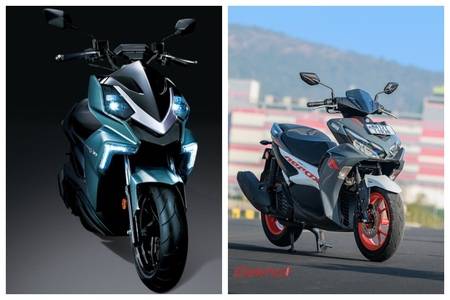 SYM DRGBT 160 vs Yamaha Aerox 155: Image Comparison