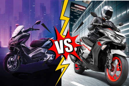 Yamaha Aerox 155 vs Keeway Vieste 300 Compared In Images