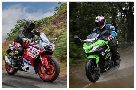 TVS Apache RR 310 vs Kawasaki Ninja 400: Image Comparison