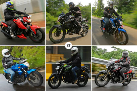 Spec Comparison: TVS Apache RTR 160 4V Vs Bajaj Pulsar NS 160 Vs Honda CB Hornet 160R Vs Suzuki Gixxer Vs Yamaha FZ S FI (V 2.0) Vs Hero Xtreme Sports