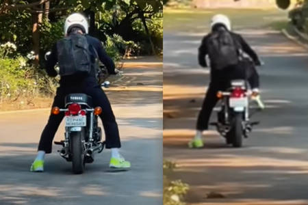 Watch: MS Dhoni Struggles With His Yamaha RD350