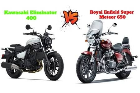 Compared In 9 Images: Kawasaki Eliminator vs Royal Enfield Super Meteor 650