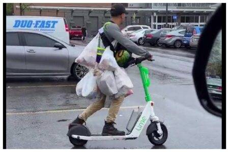 Watch: This American Man’s Innovative Way Of Carrying Groceries Has Us ‘Hooked’