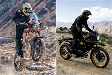 In 5 Pics: Royal Enfield Himalayan Electric vs Himalayan 452 In 5 Pics: Royal Enfield Himalayan Electric vs Himalayan 452