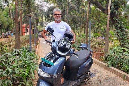 Milind Soman Covered 200km On TVS iQube!