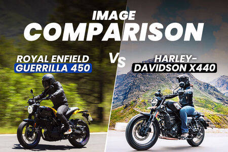 Royal Enfield Guerrilla 450 vs Harley-Davidson X440: Image Comparison