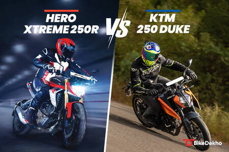 Hero Xtreme 250R vs KTM 250 Duke: Image Comparison: Auto Expo