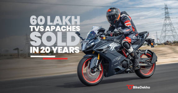 TVS Apache Sales: 60 Lakh Bikes Sold In Just 20 Years TVS Apache Sales: 60 Lakh Bikes Sold In Just 20 Years