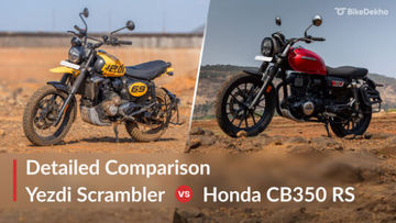 Yezdi Scrambler vs Honda CB350 RS - Detailed Comparison Yezdi Scrambler vs Honda CB350 RS - Detailed Comparison
