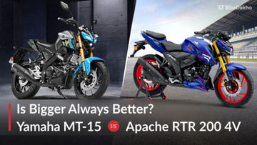 Yamaha MT-15 vs TVS Apache RTR 200 4V: Is Bigger Always Better? Yamaha MT-15 vs TVS Apache RTR 200 4V: Is Bigger Always Better?
