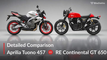 Aprilia Tuono 457 Special Edition vs Royal Enfield Continental GT 650: Detailed Comparison Aprilia Tuono 457 Special Edition vs Royal Enfield Continental GT 650: Detailed Comparison