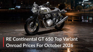 Royal Enfield Continental GT 650 Top Variant Onroad Prices For October 2026