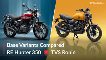 Royal Enfield Hunter 350 vs TVS Ronin: Base Variants Price Comparison Royal Enfield Hunter 350 vs TVS Ronin: Base Variants Price Comparison