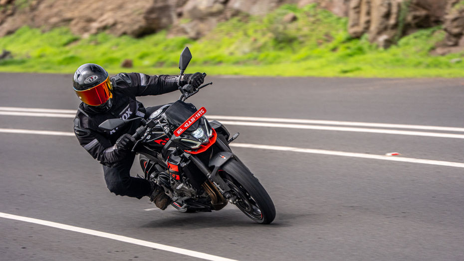 Aprilia Tuono 457 Cornering Shot