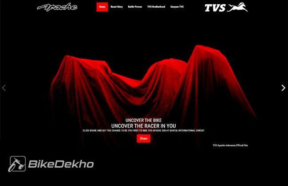 TVS Apache 200 teaser out TVS Apache 200 teaser out