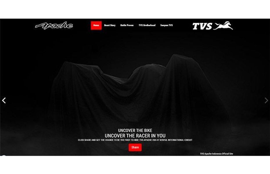 TVS Apache 200 teaser out TVS Apache 200 teaser out