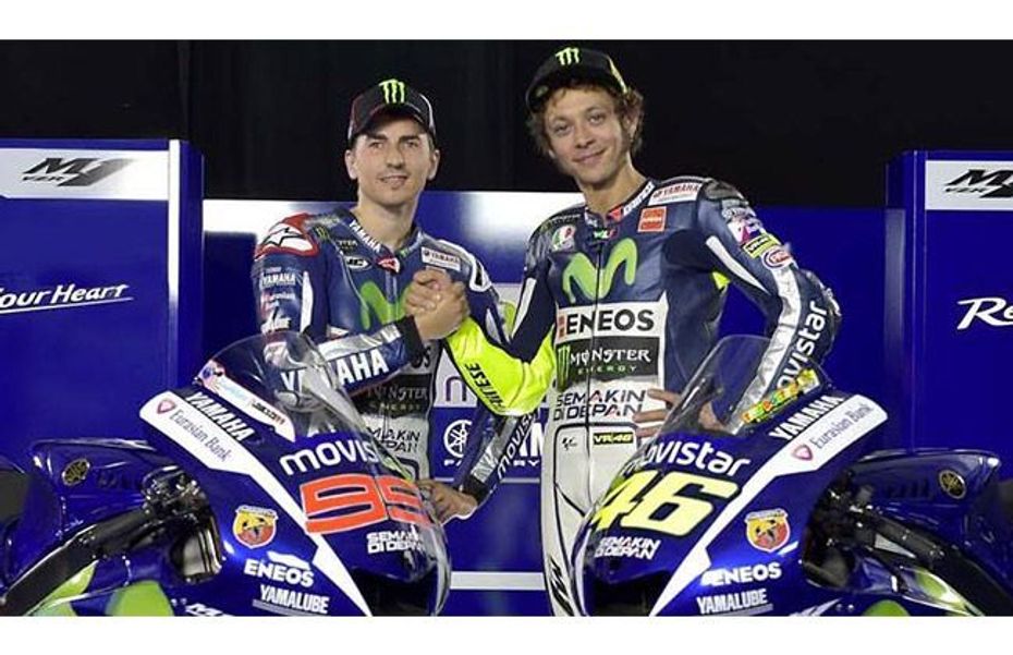 Jorge Lorenzo and Valentino Rossi Jorge Lorenzo and Valentino Rossi