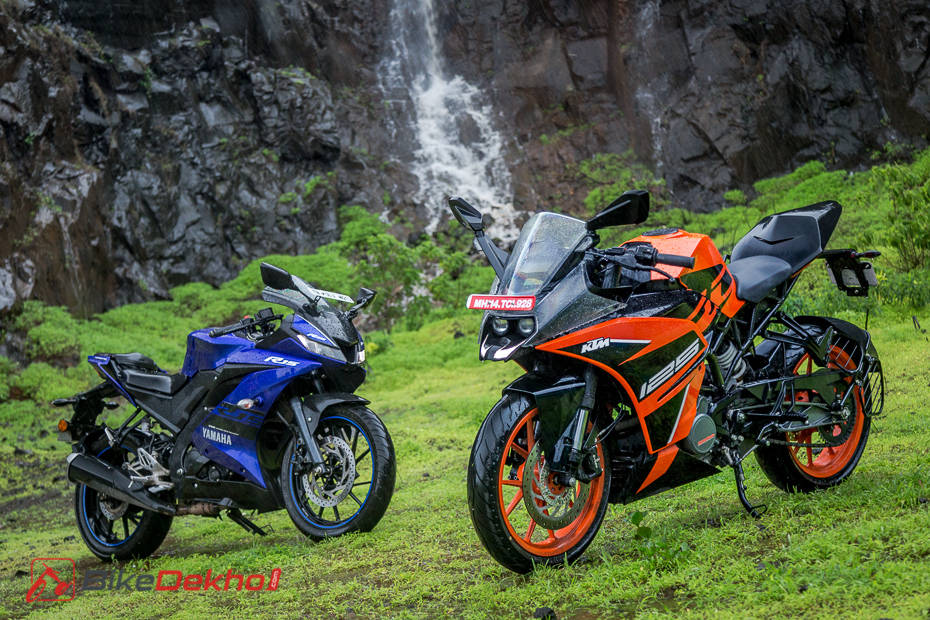 KTM RC 125 vs Yamaha R15 V3.0 Comparison Image Gallery