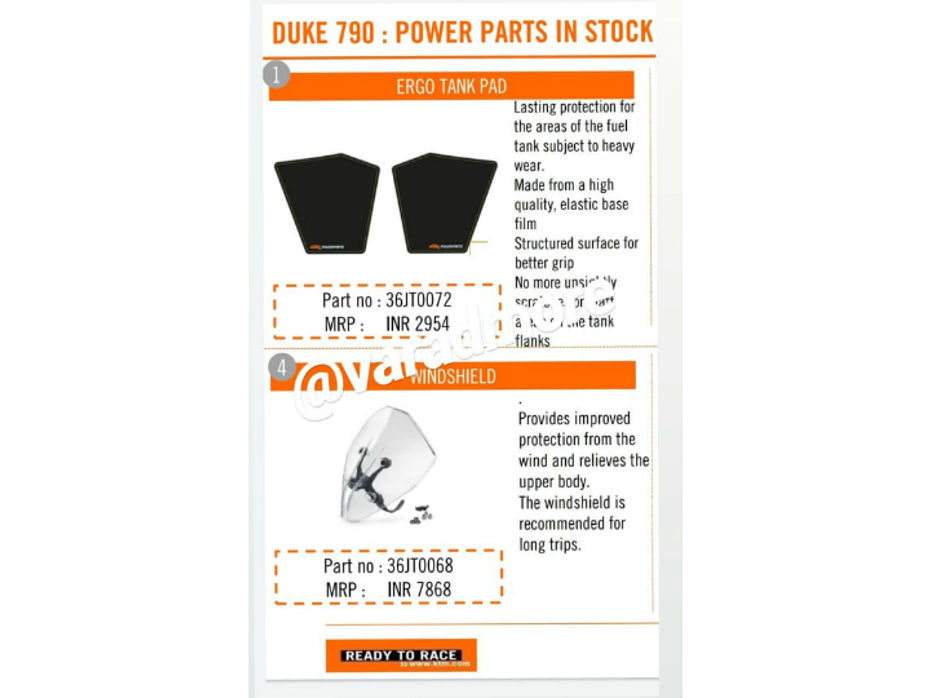 KTM 790 Duke Accessories Revealed