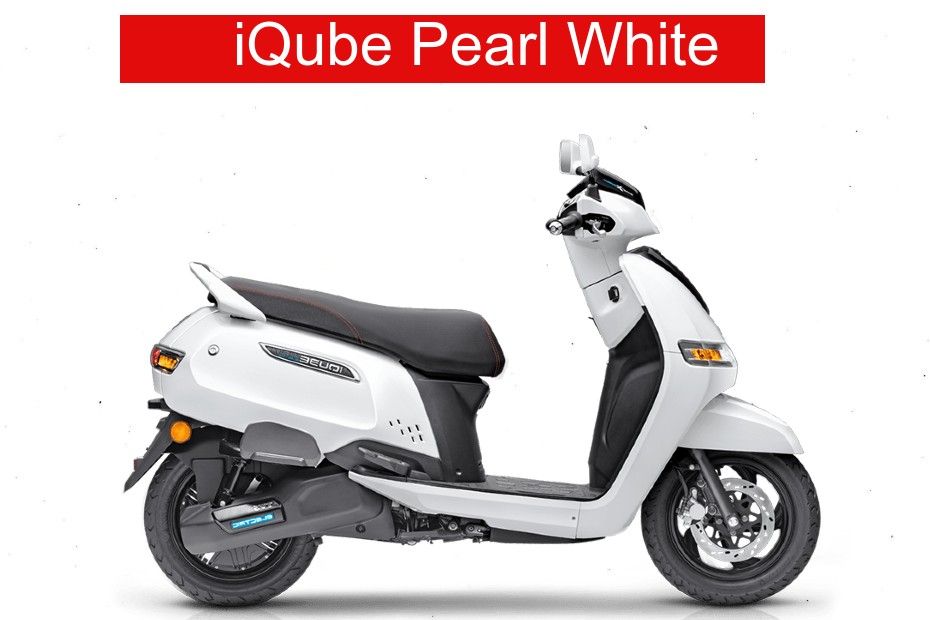 TVS iQube Pearl White