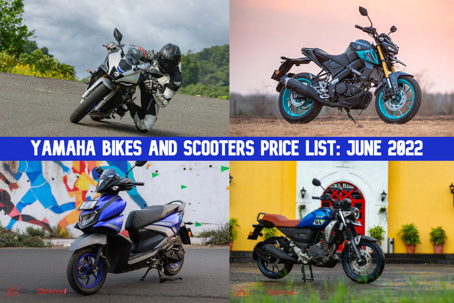 Yamaha Bikes And Scooters June 2022 Price List: Yamaha R15 V4, MT-15 V2, Aerox 155, Fascino And More Yamaha Bikes And Scooters June 2022 Price List: Yamaha R15 V4, MT-15 V2, Aerox 155, Fascino And More