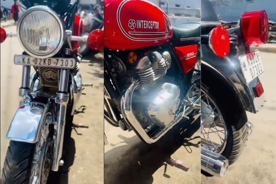 Royal Enfield Interceptor Modified to look like Yamaha RD350 Bikedekho News