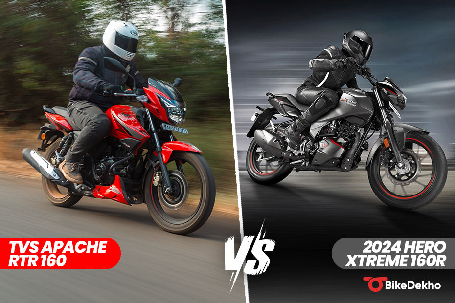Hero Rtr Hero Xtreme 160R 2V Vs TVS Apache RTR 160 2V: Image Comparison | BikeDekho