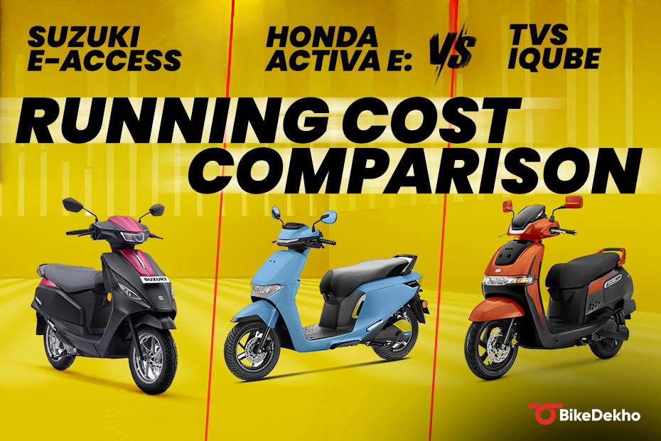 Suzuki e-Access vs Honda Activa e: vs TVS iQube – Running Cost Comparison
