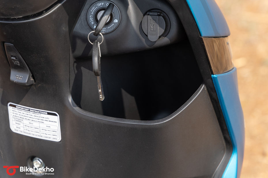 TVS Jupiter USB Charging Port And Glove Compartment