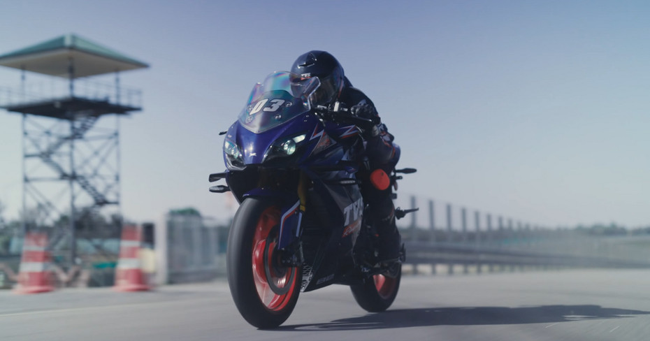TVS Apache RR 310 Sepang Blue Riding Shot