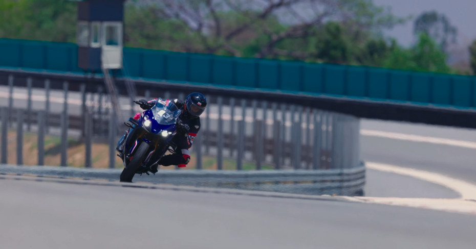 TVS Apache RR 310 Sepang Blue Cornering Shot
