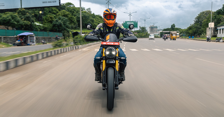 Triumph Scrambler 400 XC Riding Shot