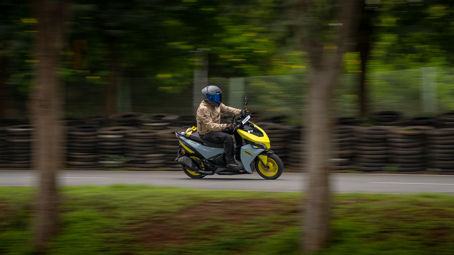 TVS Ntorq 150 Action Shot