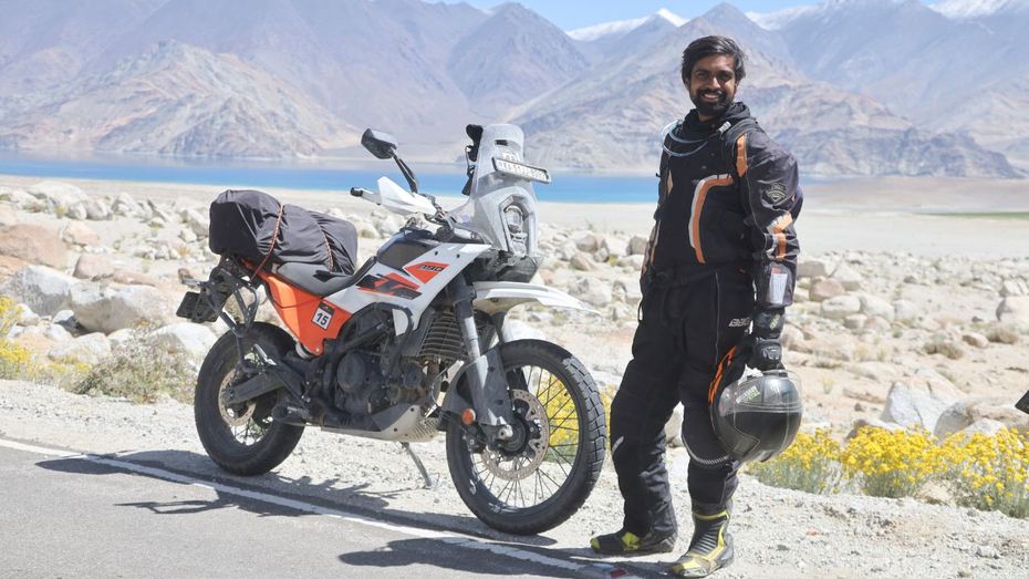 KTM 390 Adventure  with its owner