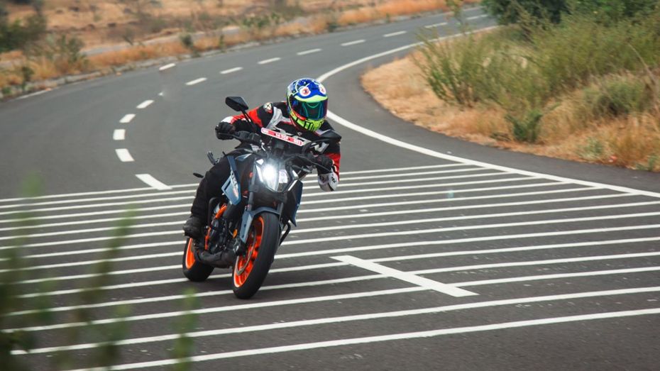 KTM 390 Duke Aggressive Riding