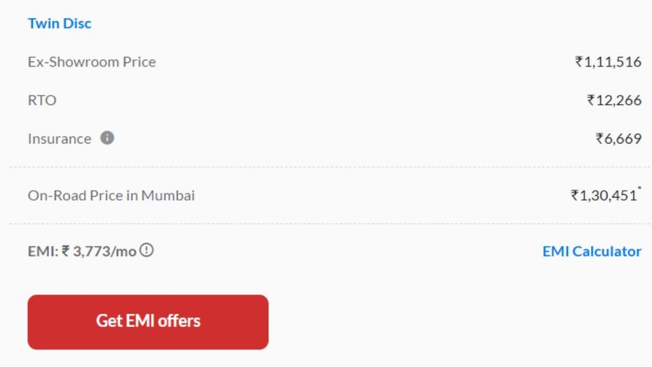 Bajaj Pulsar 150 On-road Mumbai Price