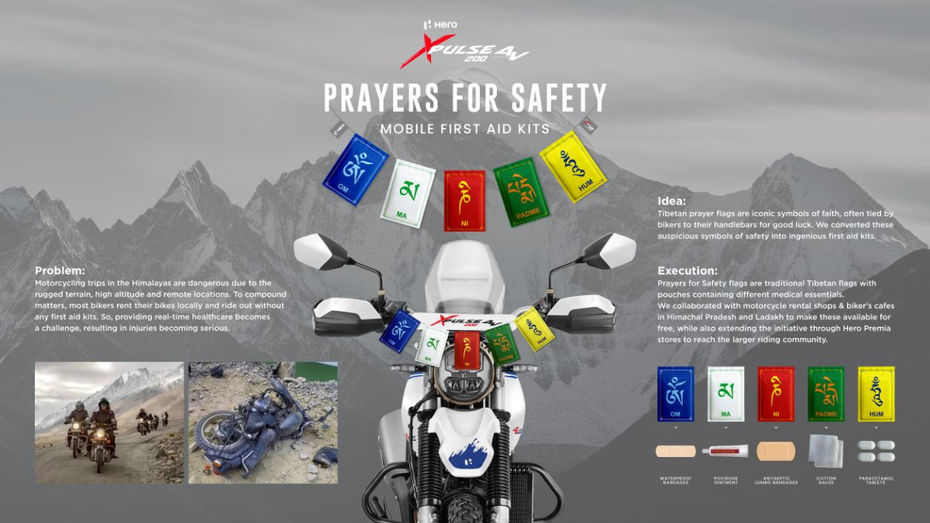 Tibetan prayer flags as portable first-aid kits