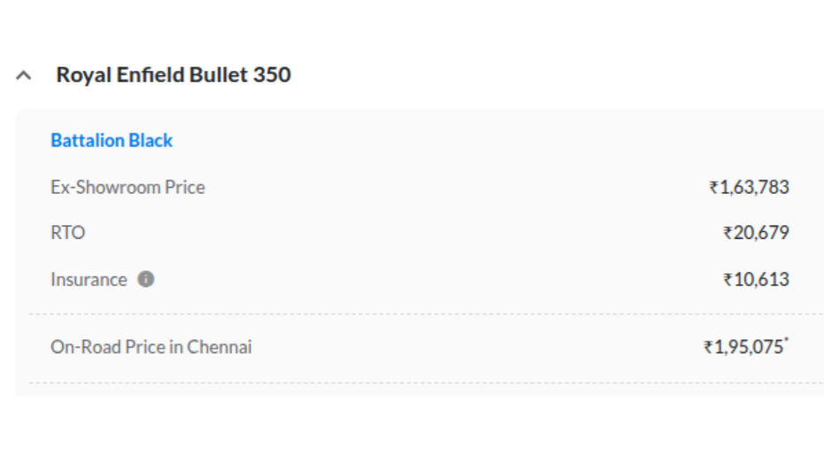 RE Bullet 350 On-Road Price RE Bullet 350 On-Road Price