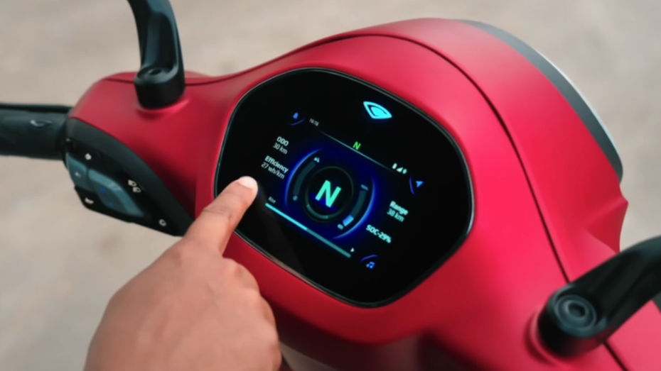bajaj chetak 350 touchscreen TFT console bajaj chetak 3501