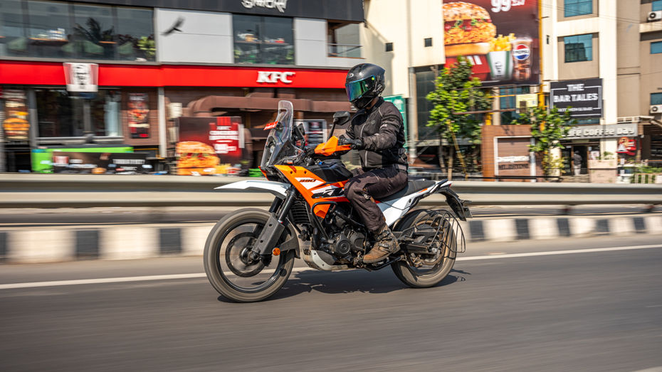 KTM 390 Adventure City Riding Shot 