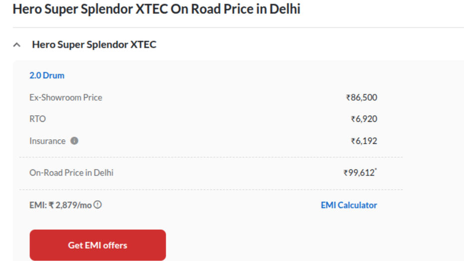 Hero Super Splendor Xtec 2.0